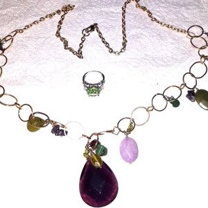 Necklace and green ring PM 416